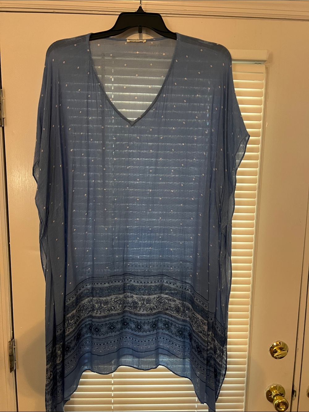 Light Blue V-Neck Women's Swim Coverup
